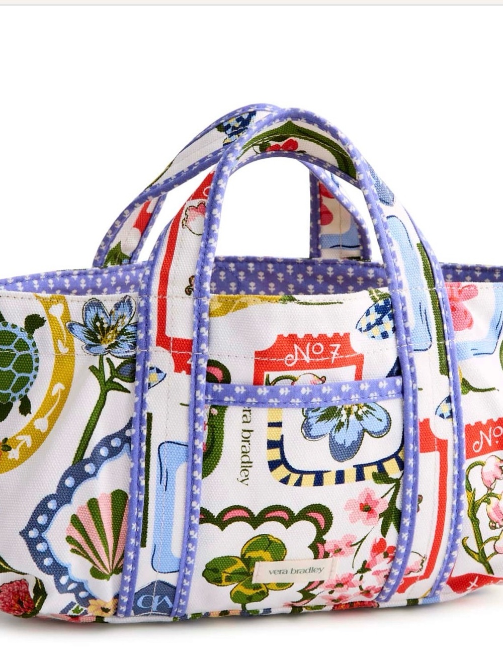 Vera Bradley Anthropologie Lavender Trim Multi Floral Patchwork Tote